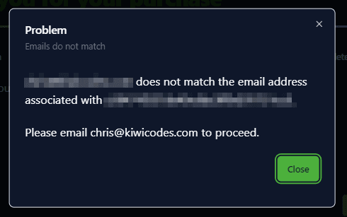 Emails do not match