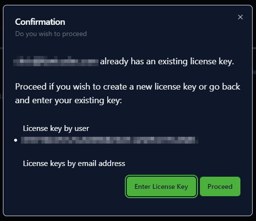 Has an existing license key