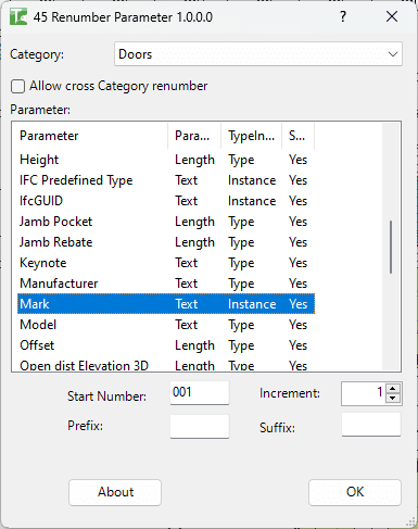 045 Renumber Parameter