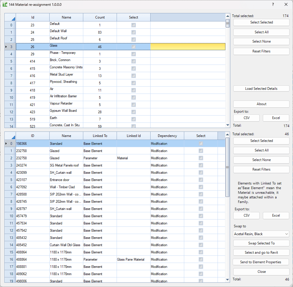 144 Material Usage Reassignment