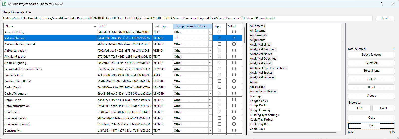 108 Add Project Shared Parameters