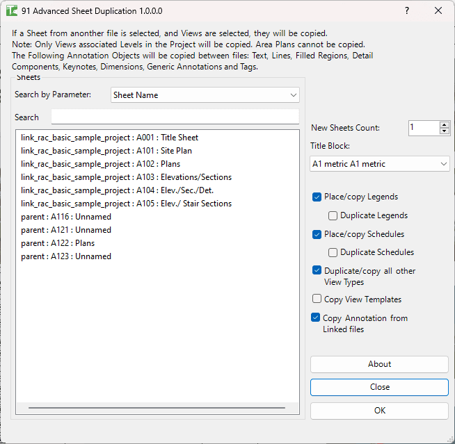 Advanced Sheet Duplication